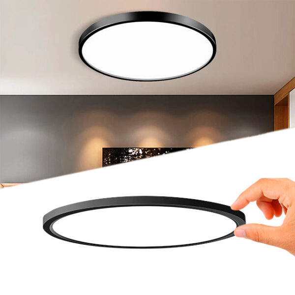 PANEL LED TRICOLOR POLICARBONATO SÚPER SLIM 42W NEGRO – TRILUZ 30K 40K 65K