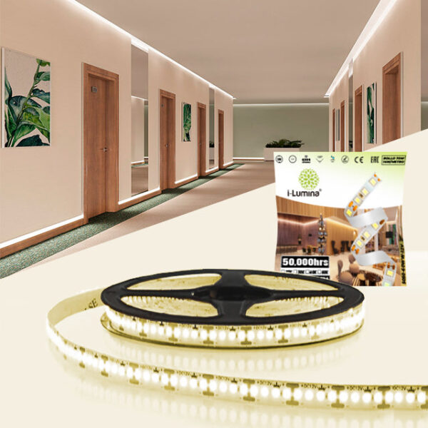 SET COMPLETO – CINTA LED FLEX 90W LUZ INTERMEDIA 4000K SMD2835 – 5MTS MARCA ILUMINA + TRANSFORMADOR 100W