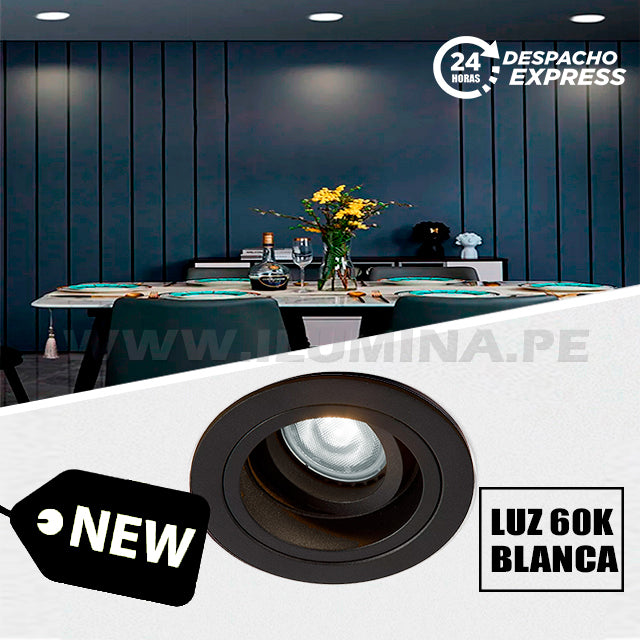 SET COMPLETO – SPOT EMPOTRABLE RECESADO ELIANA CON DICROICO LED 6W LUZ BLANCA 6000K