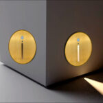 SPOT LUZ GUÍA DE PASO MILENA LED ASIMÉTRICO 3W CIRCULAR DORADO CON SENSOR DE MOVIMIENTO LUZ CÁLIDA