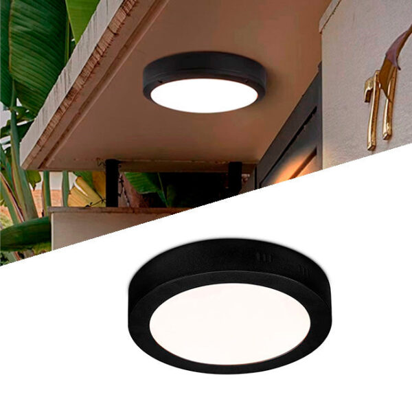PANEL NEGRO LED CIRCULAR 18W ADOSABLE SIMPLE LUZ CÁLIDA 3000K – ILUMINA