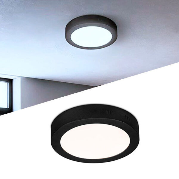 PANEL NEGRO LED CIRCULAR 18W ADOSABLE SIMPLE LUZ BLANCA 6000K – ILUMINA