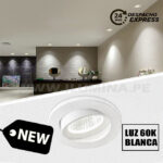 SET COMPLETO – SPOT EMPOTRABLE DANIELA CON DICROICO LED 8W LUZ BLANCA 6000K + SOCKET GU5.3 CERÁMICO