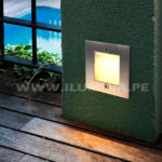 SPOT LUZ GUÍA DE PASO DE ESCALERA CUADRADO GRANDE SIN REJILLA 3W LUZ BLANCA