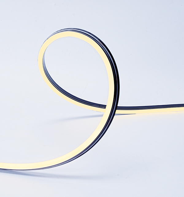 Cinta de neón negra de tres colores de silicona con emisión lateral