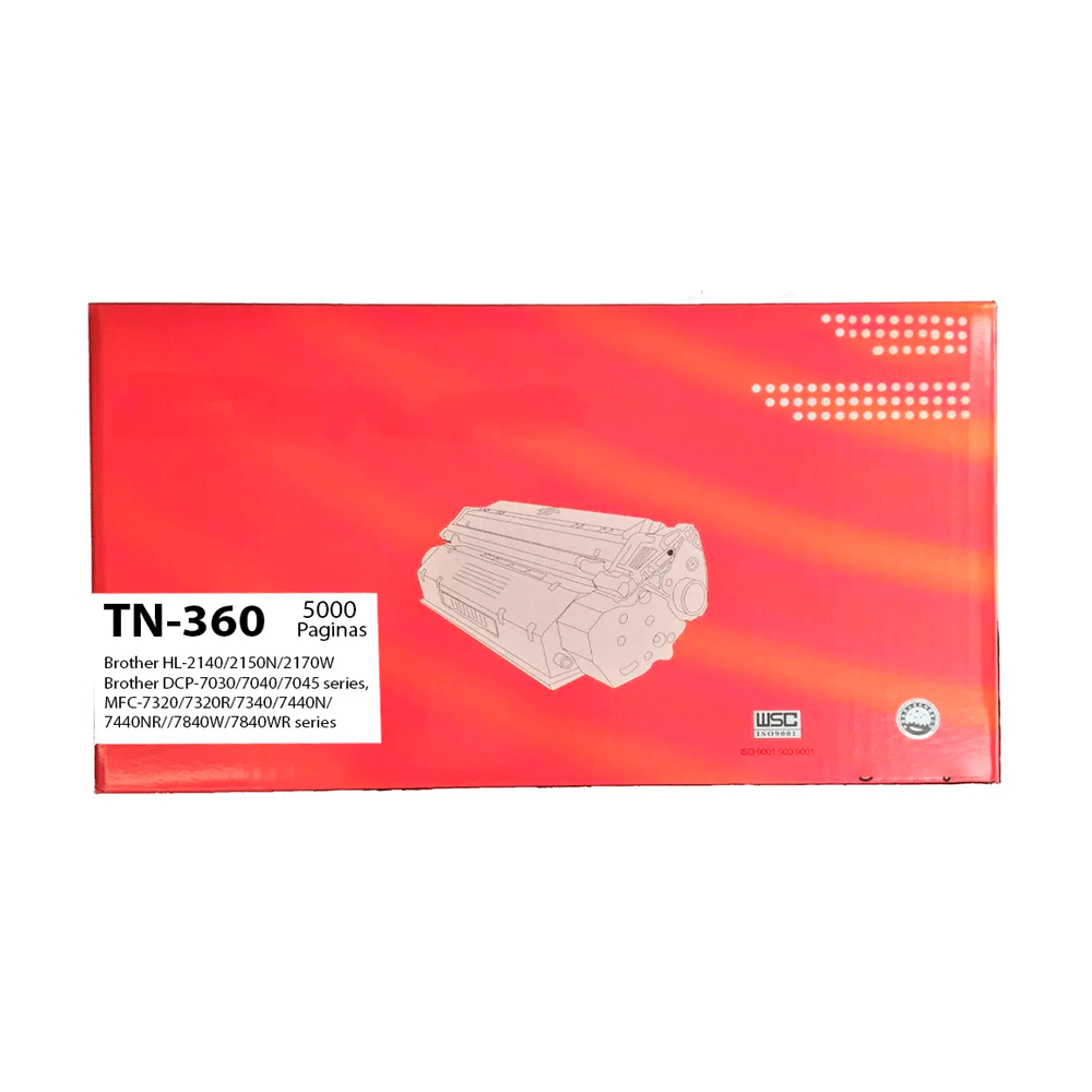 Toner Brother TN-360 Compatible HL-2140 Negro 2,6k Toner Brother TN-360 Compatible HL-2140 Negro 2,6k