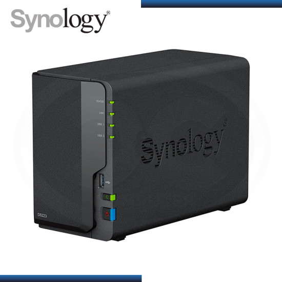 ALMACENAMIENTO NAS SYNOLOGY DISKSTATION DS223 REALTEK RTD1619B /2 BAHIAS/2GB RAM (PN:DS223)
