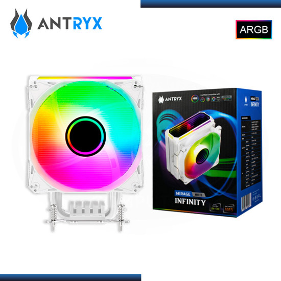 ANTRYX MIRAGE INFINITY WHITE ARGB REFRIGERACION AIRE AMD/INTEL (PN:ACC-600IWA)