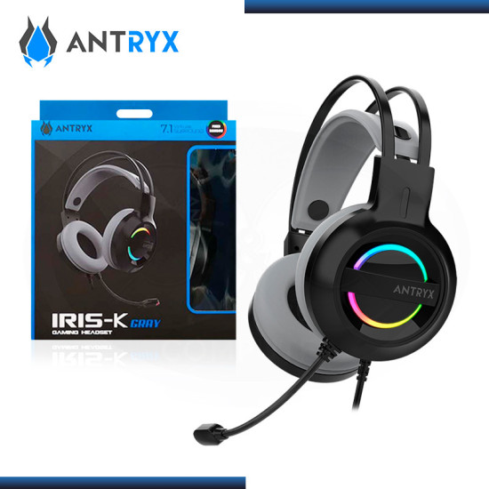 AUDIFONO ANTRYX IRIS-K GRAY RAINBOW CON MICROFONO 7.1 VIRTUAL SURROUND (PN:AGH-7100KGY)