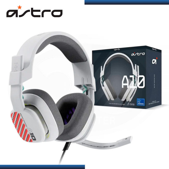 AUDIFONO ASTRO A10 G2 WHITE MULTIPLATAFORMA CON MICROFONO COMPATIBLE MAC/PS5/XBOX/SWITCH (PN:939-002062)