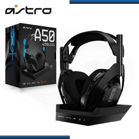 AUDIFONO ASTRO A50 WIRELESS CON MICROFONO + BASE PS4 BLACK (PN:939-001673)