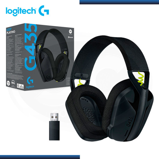 AUDIFONO LOGITECH G G435 LIGHTSPEED WIRELESS BLACK CON MICROFONO (PN:981-001049)