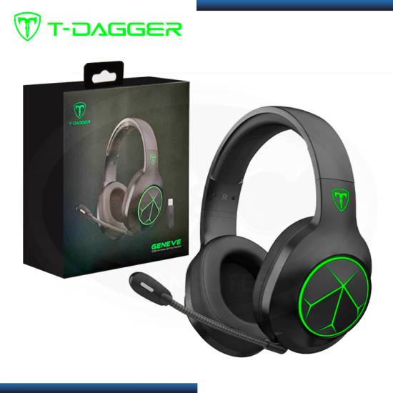 AUDIFONO T-DAGGER GENEVE BLACK WIRELESS CON MICROFONO 7.1 VIRTUAL (PN:T-RGH515)