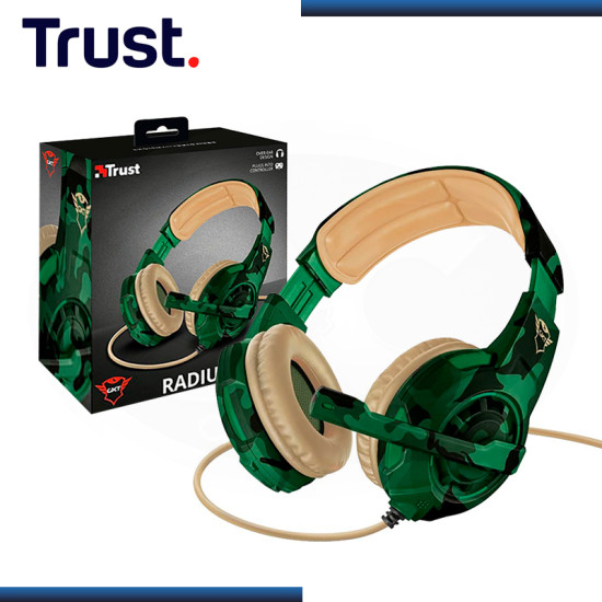 AUDIFONO TRUST RADIUS GTX310C VERDE CON MICROFONO CONEXIÓN 3.5MM (PN:22207-02)