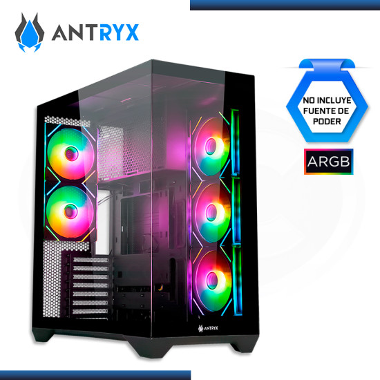 CASE ANTRYX FX-970 PRO ARGB BLACK SIN FUENTE VIDRIO TEMPLADO USB TYPE-C /USB 3.0