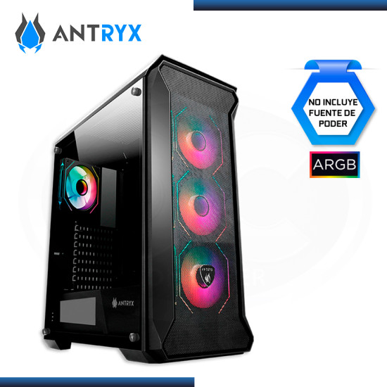 CASE ANTRYX SENTRY PLUS ARGB BLACK SIN FUENTE VIDRIO TEMPLADO USB 3.0/USB 2.0 (PN:AC-FX260PK)