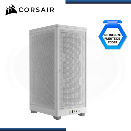 CASE CORSAIR 2000D AIRFLOW WHITE MINI ITX SIN FUENTE PANELES DE MALLA USB 3.2 (PN:CC-9011245-WW)
