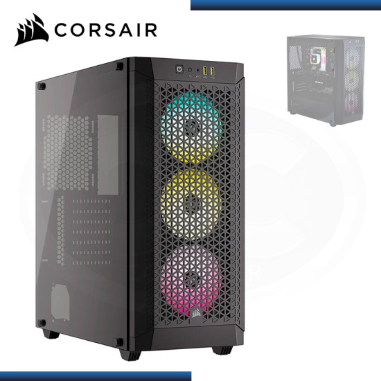 CASE CORSAIR 480T RGB AIRFLOW BLACK SIN FUENTE VIDRIO TEMPLADO USB 3.2 (PN:CC-9011272-WW)
