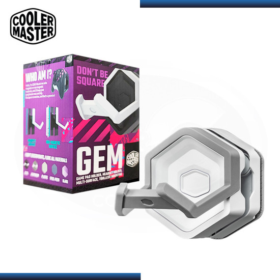 COOLER MASTER GEM WHITE SOPORTE PARA AUDIFONOS ACERO SILICONA (PN:MCA-U000R-WPHK00)