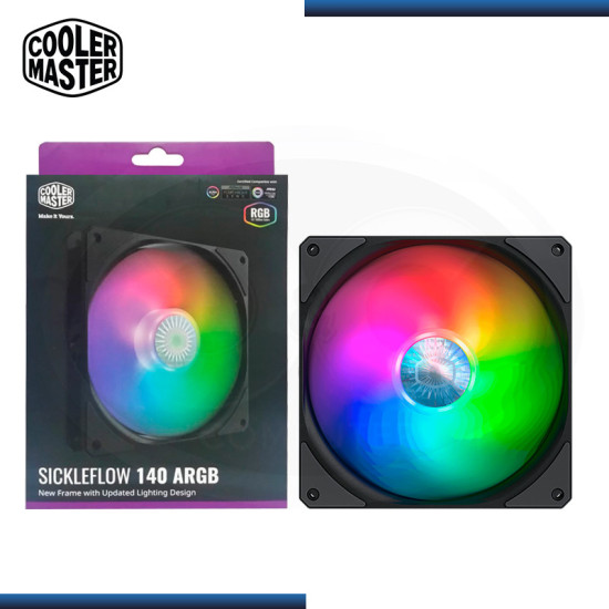 COOLER MASTERFAN SICKLEFLOW 140 ARGB COOLER PARA CASE (PN:MFX-B4DN-14NPA-R1)