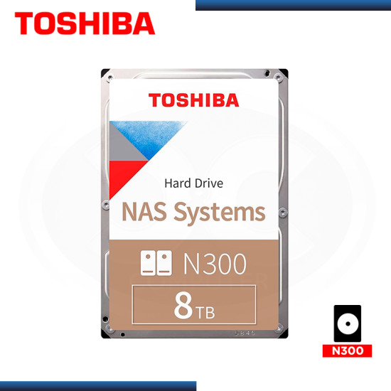 DISCO DURO 8TB TOSHIBA N300 NAS SATA 6GB/s FORMATO 3.5″ (PN:HDWG780XZSTA)