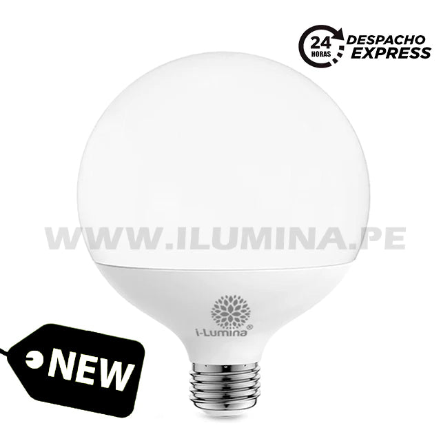FOCO LED TIPO GLOBO G120 18W E27 3000K LUZ CÁLIDA ILUMINA FOCO LED TIPO GLOBO G120 18W E27 3000K LUZ CÁLIDA ILUMINA