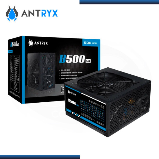 FUENTE ANTRYX B500 V3 BLACK 500W (PN:AP-B500RV3S-RB)