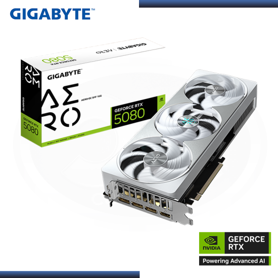 GIGABYTE GEFORCE RTX 5080 16GB GDDR7 256BITS AERO OC SFF (PN:GV-N5080AERO OC-16GD)