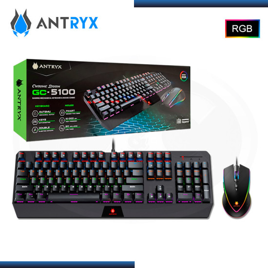 KIT ANTRYX GC-5100 TECLADO MECANICO SWITCH PURPLE  + MOUSE RGB (PN:AGC-5100KPU-SP)