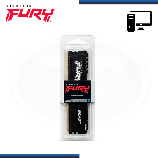 MEMORIA 32GB DDR4 KINGSTON FURY BEAST BLACK BUS 3200MHz (PN:KF432C16BB/32)