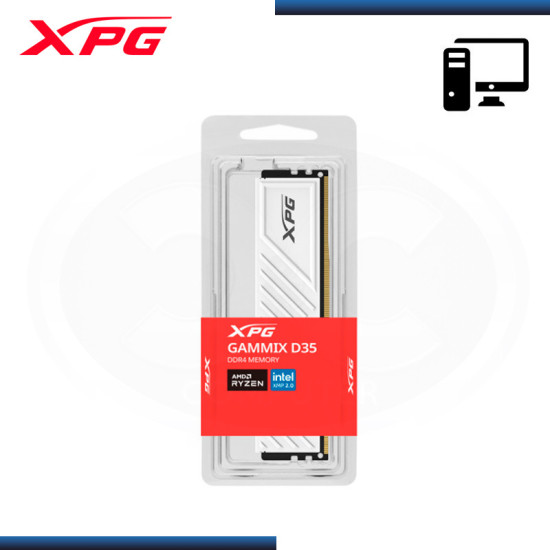 MEMORIA 8GB DDR4 XPG GAMMIX D35 WHITE BUS 3200MHZ CON DISIPADOR (PN:AX4U32008G16A-SWHD35)