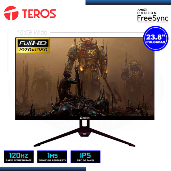 MONITOR LED 23.8″ TEROS TE-2415S 1920X1080 HDMI DP 1MS/120Hz/AMD FREESYNC