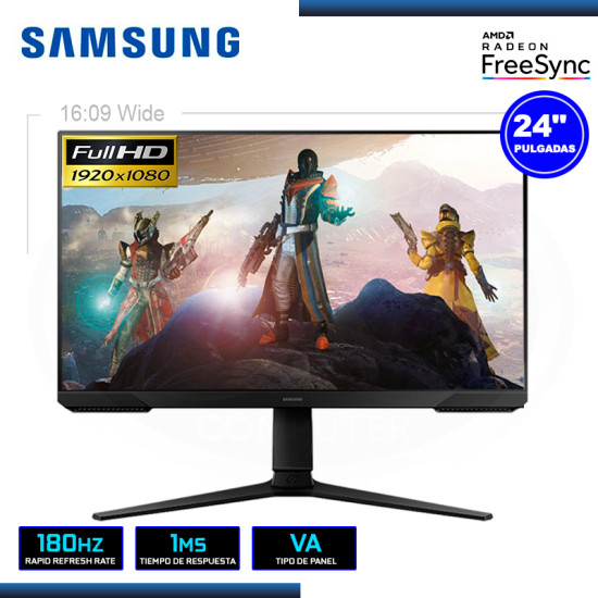 MONITOR LED 24″ SAMSUNG LS24DG300ELXPE ODYSSEY G3 1920×1080 HDMI DP 1MS/180Hz/AMD FREESYNC