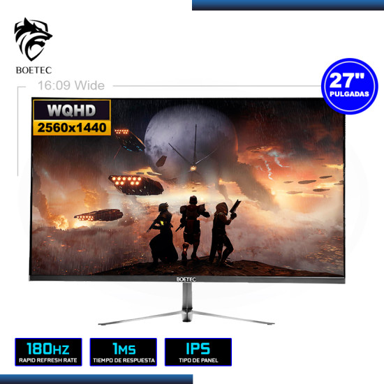 MONITOR LED 27″ BOETEC OPTIMUS 2700 2560×1440 HDMI DP 1MS/180Hz