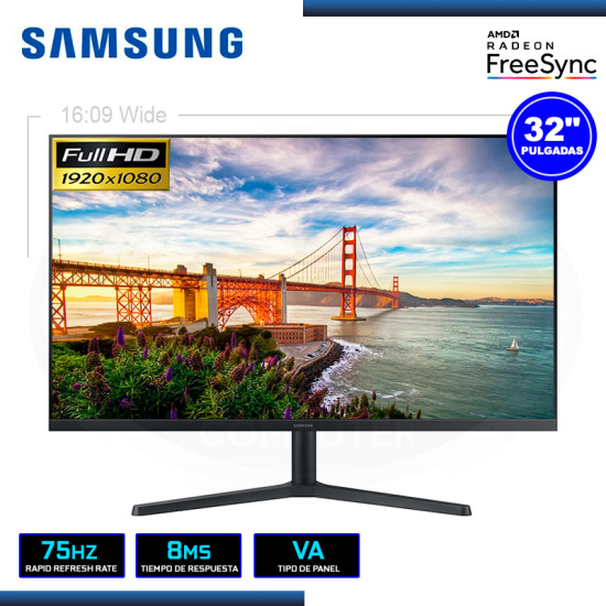 MONITOR LED 32″ SAMSUNG LS32B300NWNXGO 1920×1080 HDMI DP 8MS/75Hz/FREESYNC