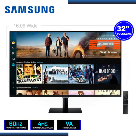 MONITOR SMART LED 32″ SAMSUNG LS32DM500ELXPE M5 1920×1080 HDMI WI-FI INTEGRADO 4MS/60Hz