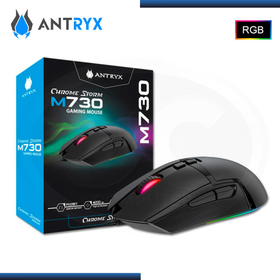 MOUSE ANTRYX M730 CHROME STORM RGB USB (PN:AGM-CS730K)