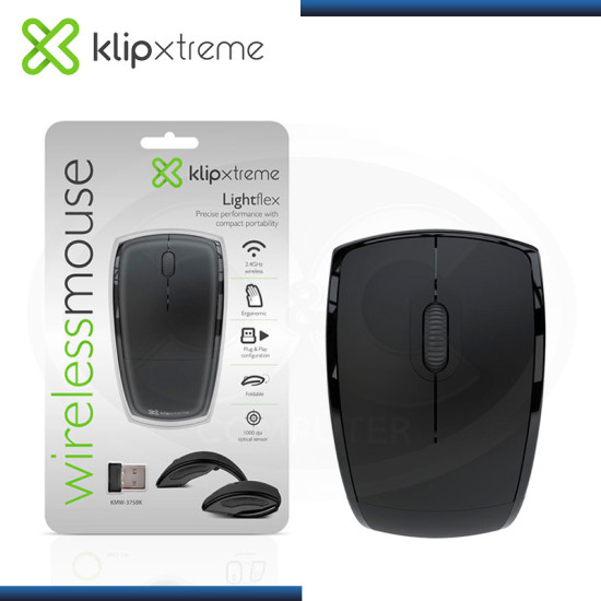 MOUSE KLIP XTREME LIGHTFLEX KMW-375BK BLACK WIRELESS