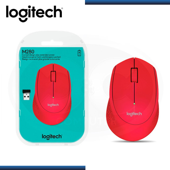 MOUSE LOGITECH M280 RED WIRELESS USB (PN:910-004286)