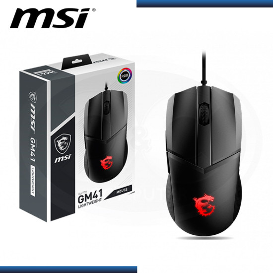 MOUSE MSI CLUTCH GM41 LIGHTWEIGHT RGB BLACK USB (PN:S120401860C)