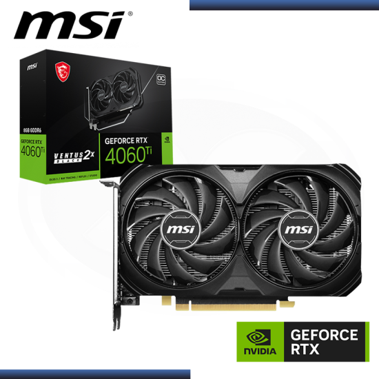 MSI GEFORCE RTX 4060 Ti 8GB GDDR6 128BITS VENTUS 2X BLACK OC EDITION (PN:912-V515-064)