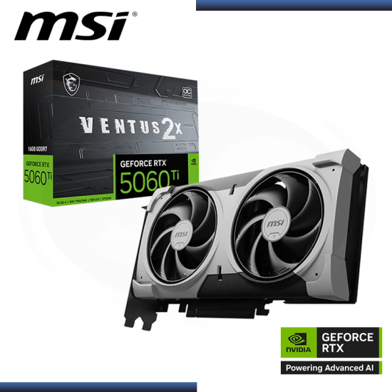 MSI GEFORCE RTX 5060Ti 16GB GDDR7 128BITS VENTUS 2X OC PLUS (PN:912-V535-027)