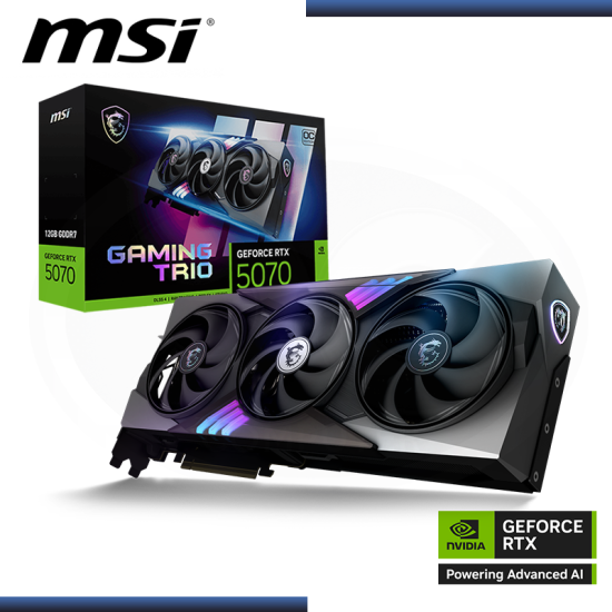 MSI GEFORCE RTX 5070 12GB GDDR7 192BITS GAMING TRIO OC (PN:RTX 5070 12G GAMING TRIO OC)