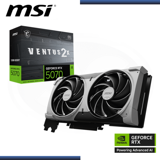 MSI GEFORCE RTX 5070 12GB GDDR7 192BITS VENTUS 2X OC (PN:912-V532-009)