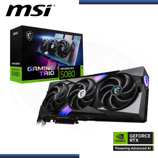 MSI GEFORCE RTX 5080 16GB GDDR7 256BITS GAMING TRIO OC