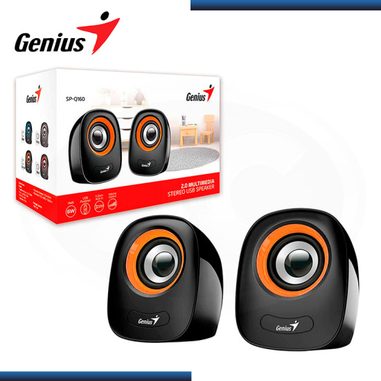 PARLANTE GENIUS SP-Q160 ORANGE (6W) CONECTIVIDAD USB ALTAVOZ DE ESCRITORIO 2.0 (PN:31730027402)