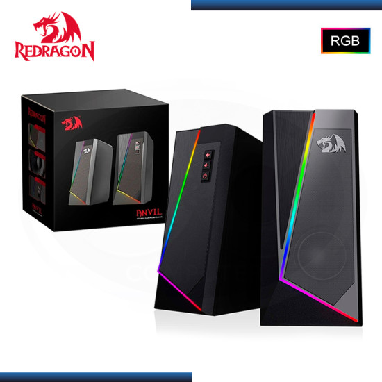 PARLANTES REDRAGON ANVIL GS520 BLACK RGB (10W) CONECTIVIDAD USB + 3.5MM PARLANTES REDRAGON ANVIL GS520 BLACK RGB (10W) CONECTIVIDAD USB + 3.5MM
