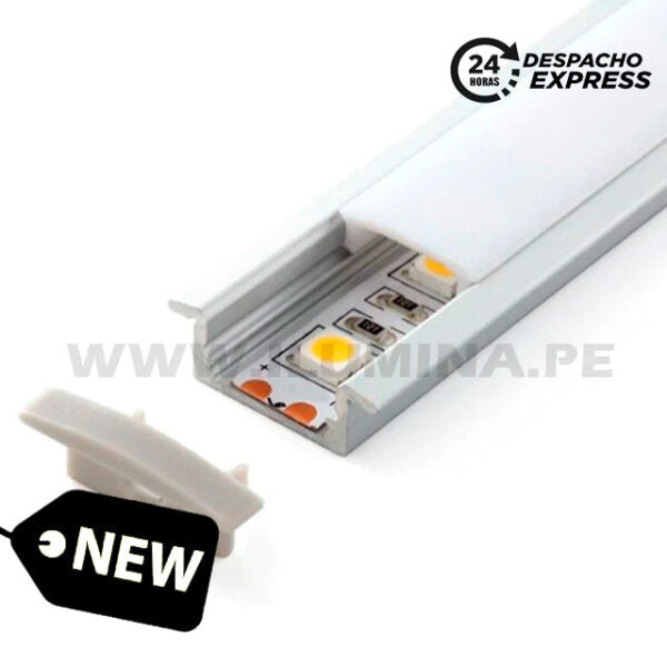 PERFIL DE ALUMINIO 2.00MTS EMPOTRABLE PARA CINTA LED 508 ECOLAMPS
