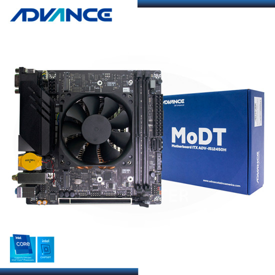PLACA ADVANCE ITX MODT DDR4 LGA1700 + PROCESADOR INTEL CORE i5-12450H 2.00/4.40GHz INCORPORADO