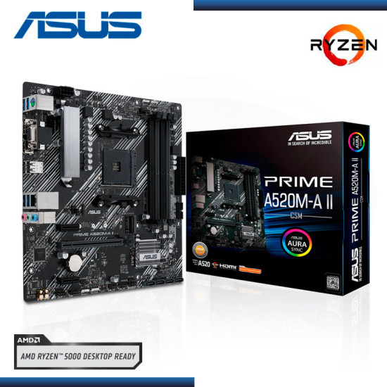 PLACA ASUS PRIME A520M-A II/CSM AMD RYZEN DDR4 AM4 (PN:90MB17H0-M0EAYC)